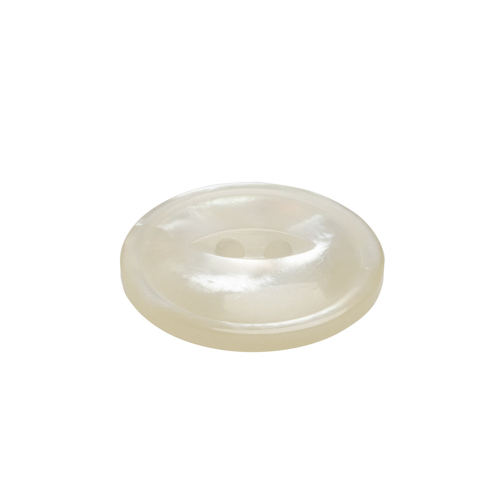 Plastic 2-Hole Button - 36L/23mm - Translucent White Swirl - Folded Plastic 2-Hole Button - 36L/23mm - Translucent White Swirl - Folded