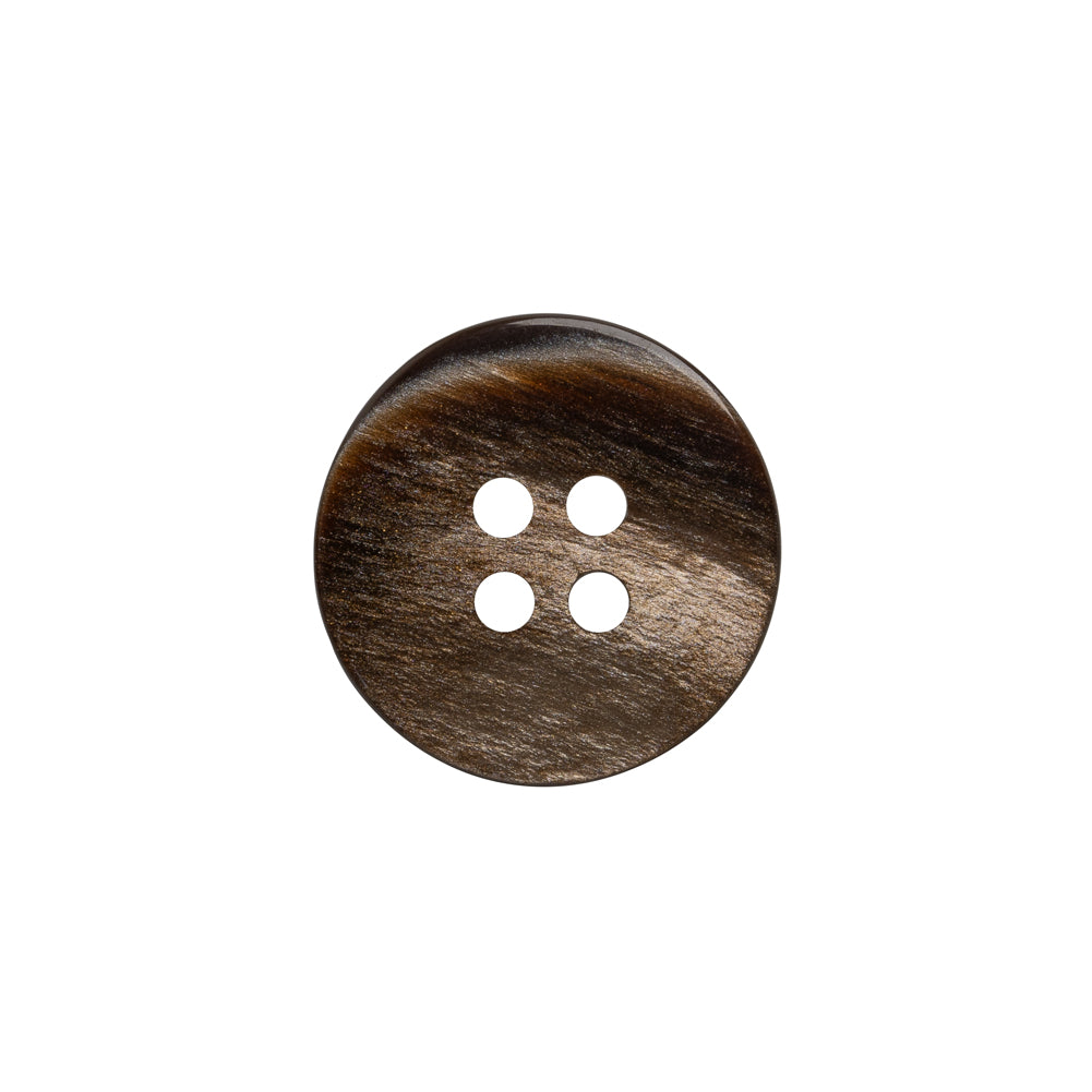 Plastic 4-Hole Button - 28L/18mm - Brown Iridescent Striations Plastic 4-Hole Button - 28L/18mm - Brown Iridescent Striations