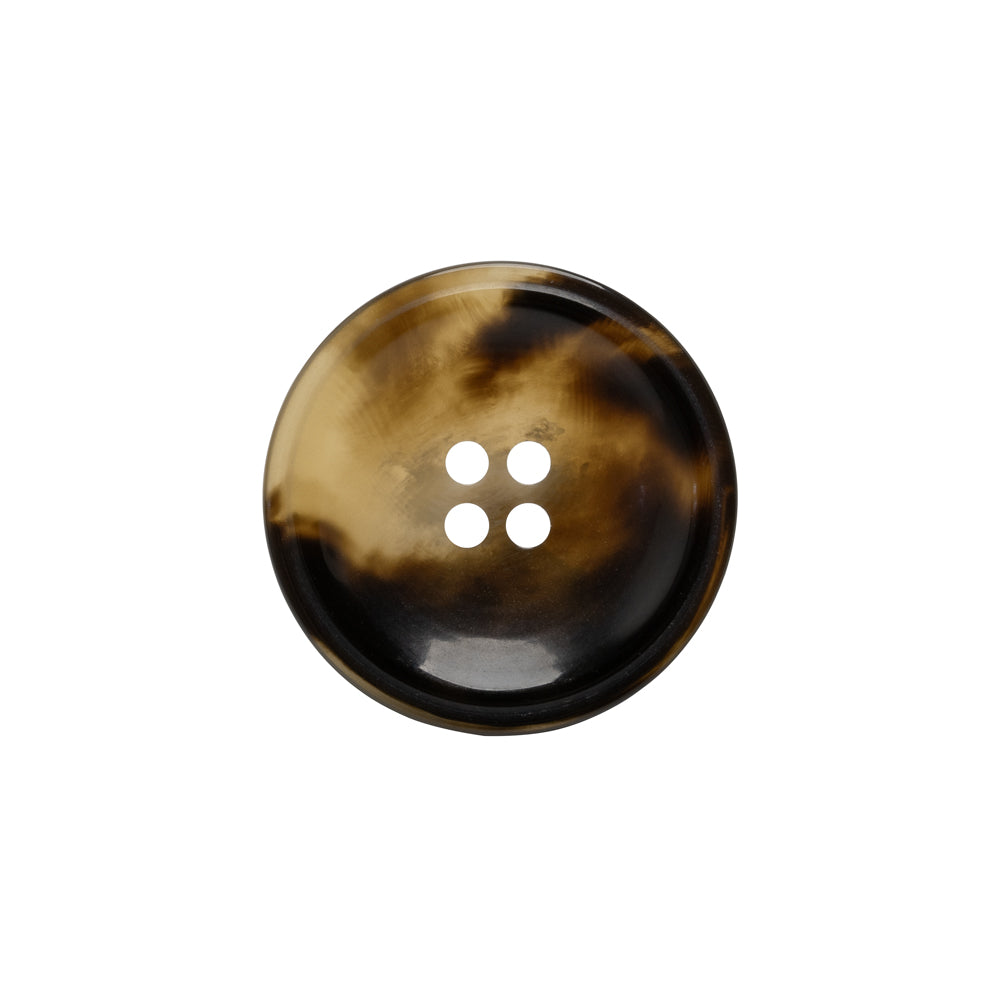 Plastic 4-Hole Button - 32L/20mm - Brown and Translucent Beige Dish Shaped Plastic 4-Hole Button - 32L/20mm - Brown and Translucent Beige Dish Shaped