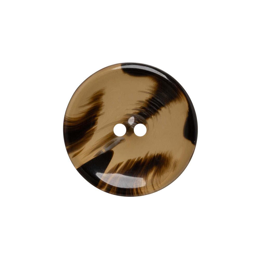 Plastic 2-Hole Button - 35L/22mm - Brown and Black Translucent Rolled Rim Plastic 2-Hole Button - 35L/22mm - Brown and Black Translucent Rolled Rim