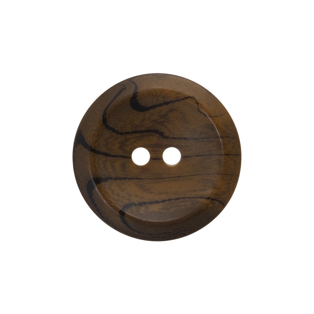 Horn 2-Hole Button - 36L/23mm - Brown and Black Grain Horn 2-Hole Button - 36L/23mm - Brown and Black Grain