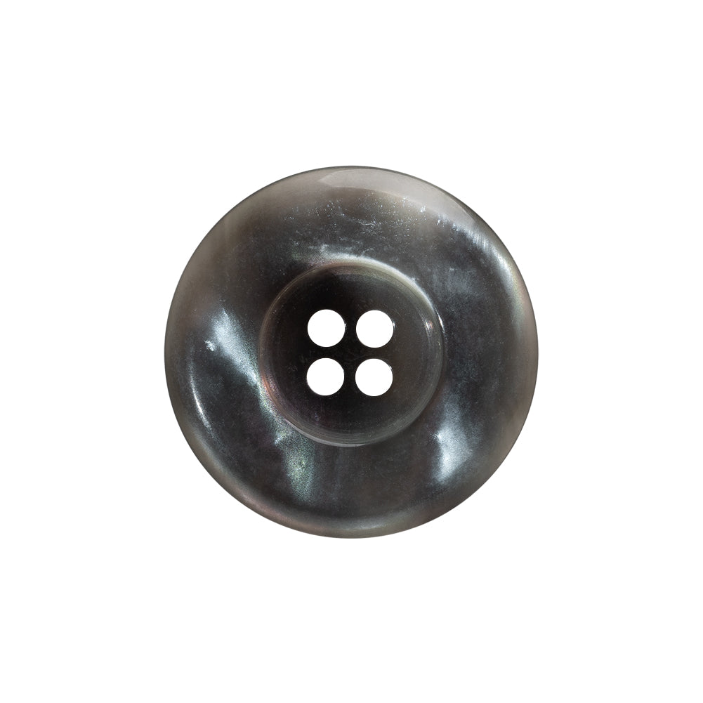 Shell 4-Hole Button - 36L/23mm - Gray Iridescent Wide Rim Shell 4-Hole Button - 36L/23mm - Gray Iridescent Wide Rim