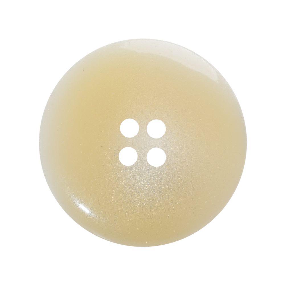 Plastic 4-Hole Button - 44L/28mm - Creamy Beige Tire Rim with Stairstep Center - Detail Plastic 4-Hole Button - 44L/28mm - Creamy Beige Tire Rim with Stairstep Center - Detail