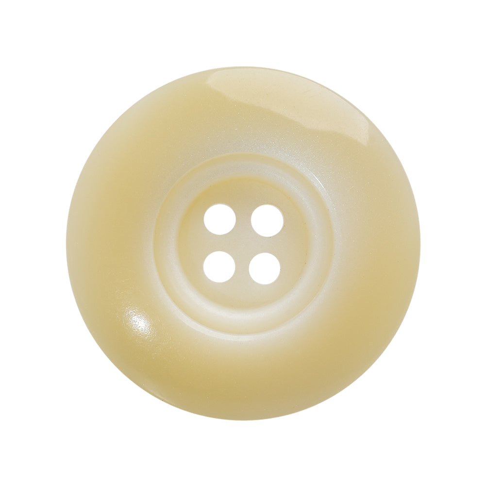 Plastic 4-Hole Button - 44L/28mm - Creamy Beige Tire Rim with Stairstep Center Plastic 4-Hole Button - 44L/28mm - Creamy Beige Tire Rim with Stairstep Center