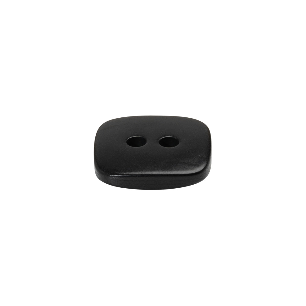 Square Plastic 2-Hole Button - 24L/15mm - Black - Folded Square Plastic 2-Hole Button - 24L/15mm - Black - Folded