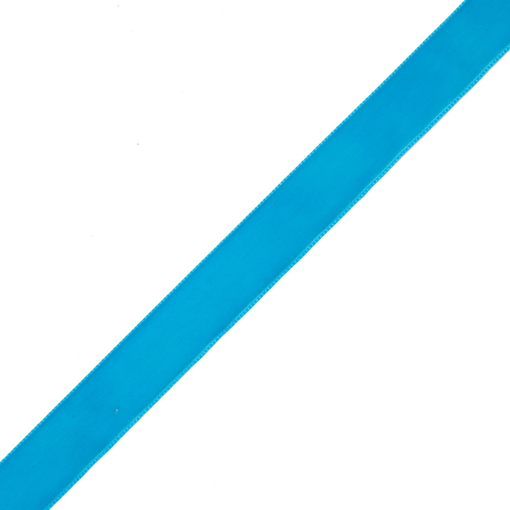 0.875" Turquoise Nylon Velvet Ribbon 0.875" Turquoise Nylon Velvet Ribbon