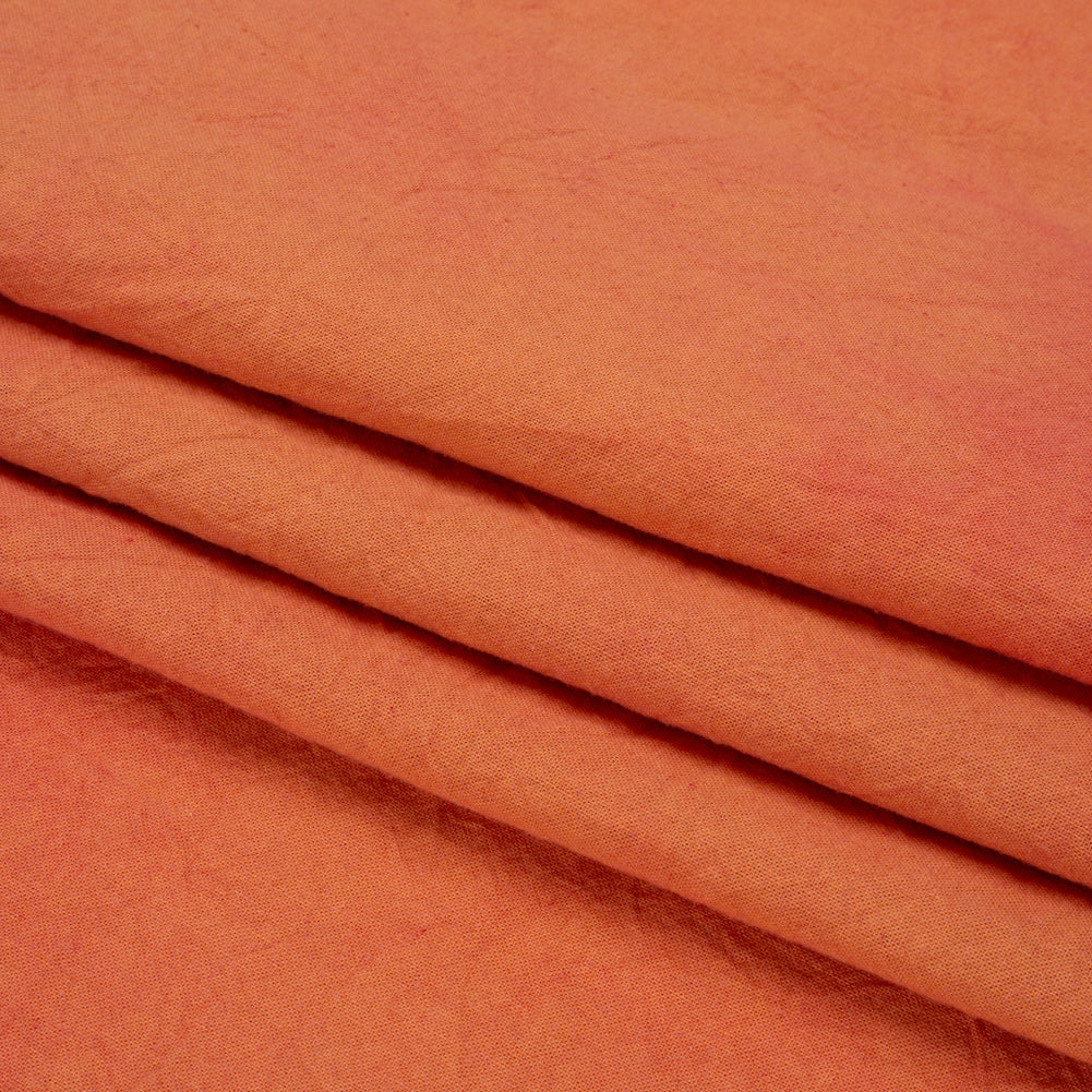 Terracotta Mottled Wrinkled Lightweight Cotton Canvas Folded Terracotta Mottled Wrinkled Lightweight Cotton Canvas Folded