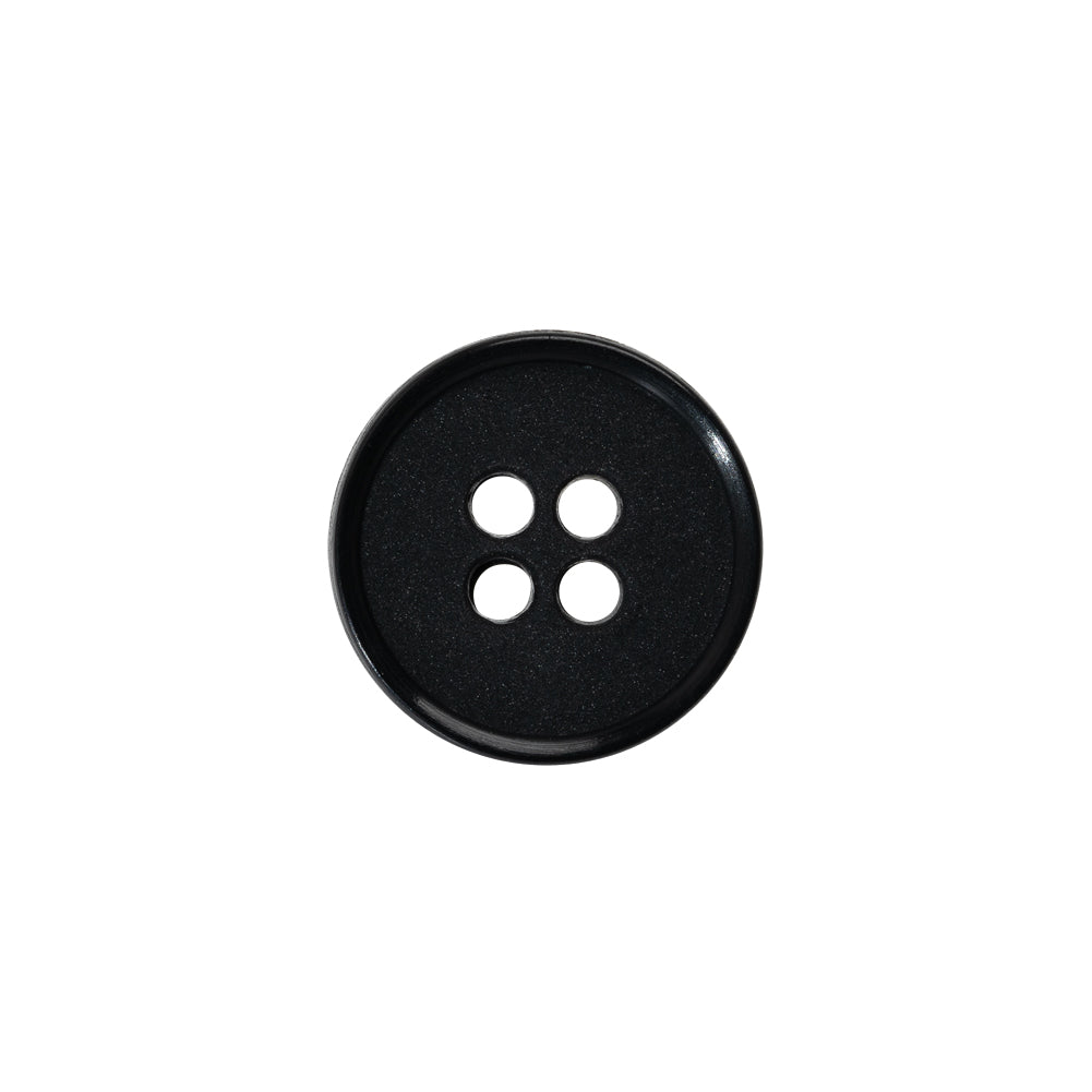 4-Hole Plastic Button - 24L/15mm - Matte Black Narrow Rim 4-Hole Plastic Button - 24L/15mm - Matte Black Narrow Rim