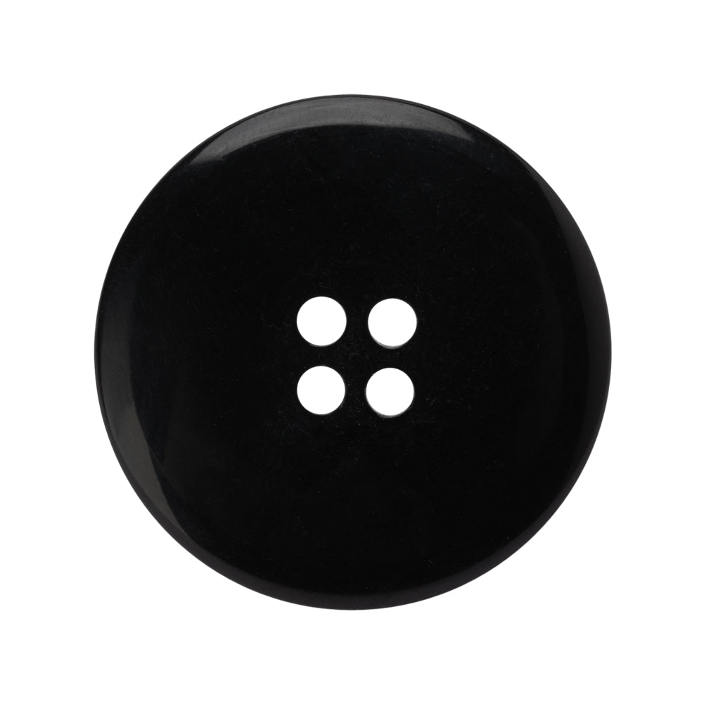 Plastic 4-Hole Button - 44L/28mm - Black Ink Well - Detail Plastic 4-Hole Button - 44L/28mm - Black Ink Well - Detail