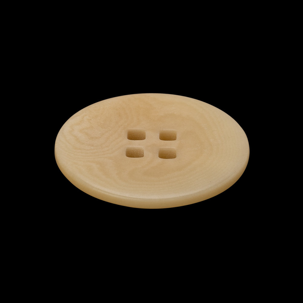 Plastic 4-Hole Button - 40L/25.5mm - Beige Subtle Marbling with Square Holes - Folded Plastic 4-Hole Button - 40L/25.5mm - Beige Subtle Marbling with Square Holes - Folded