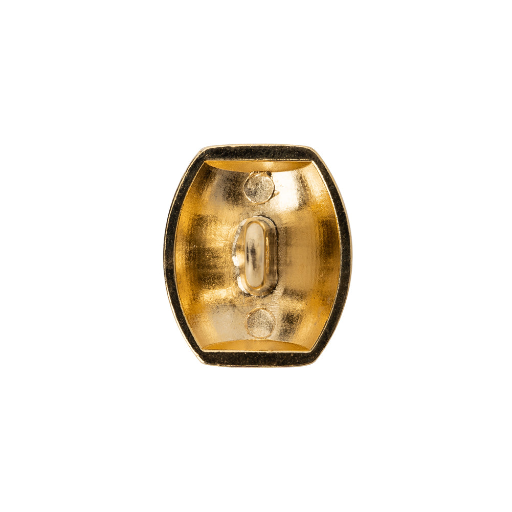 Rounded Rectangle Metal Shank Back Button - 32L/20mm - Bright Gold - Detail Rounded Rectangle Metal Shank Back Button - 32L/20mm - Bright Gold - Detail