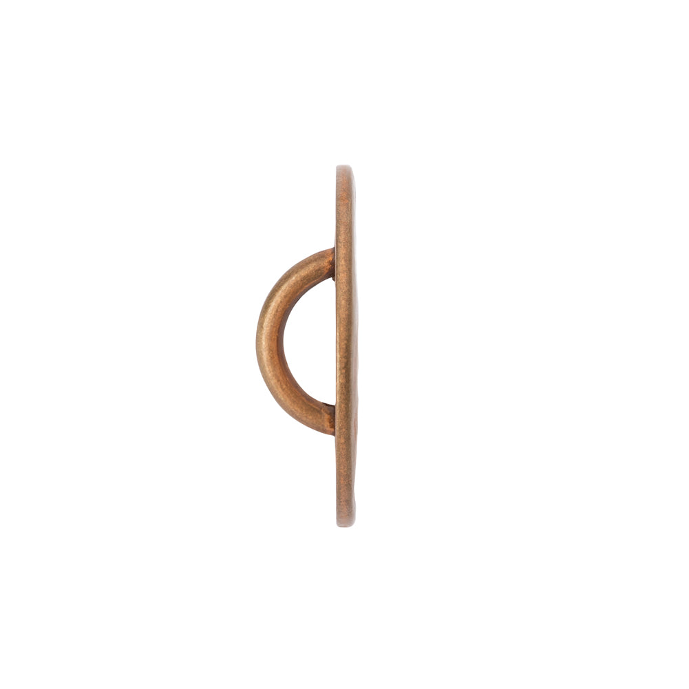 Metal Shank Back Button - 36L/23mm - Copper Ring - Folded Metal Shank Back Button - 36L/23mm - Copper Ring - Folded