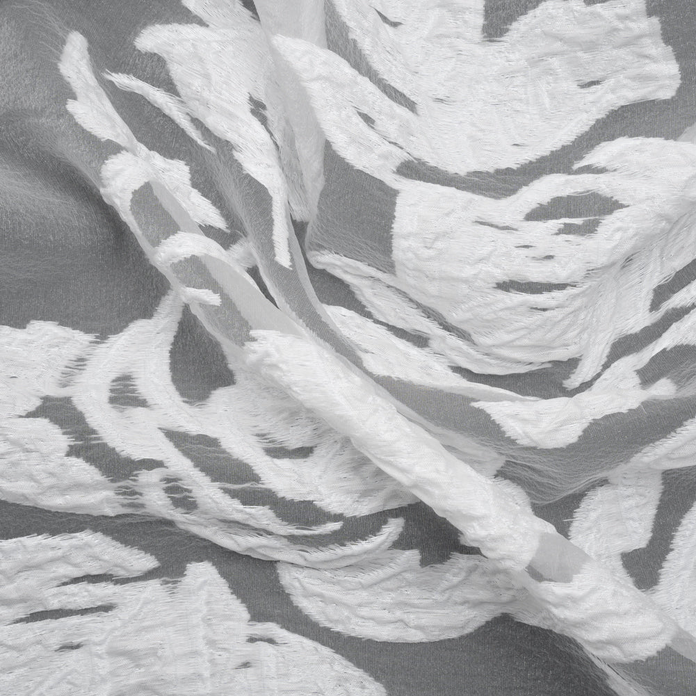 Metallic White Floral Luxury Burnout Brocade Panel Metallic White Floral Luxury Burnout Brocade Panel