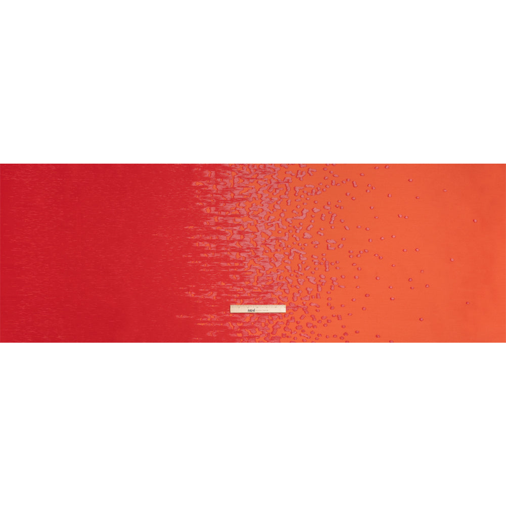 Metallic Red and Orange Spotted Gradient Luxury Brocade - Full Metallic Red and Orange Spotted Gradient Luxury Brocade - Full