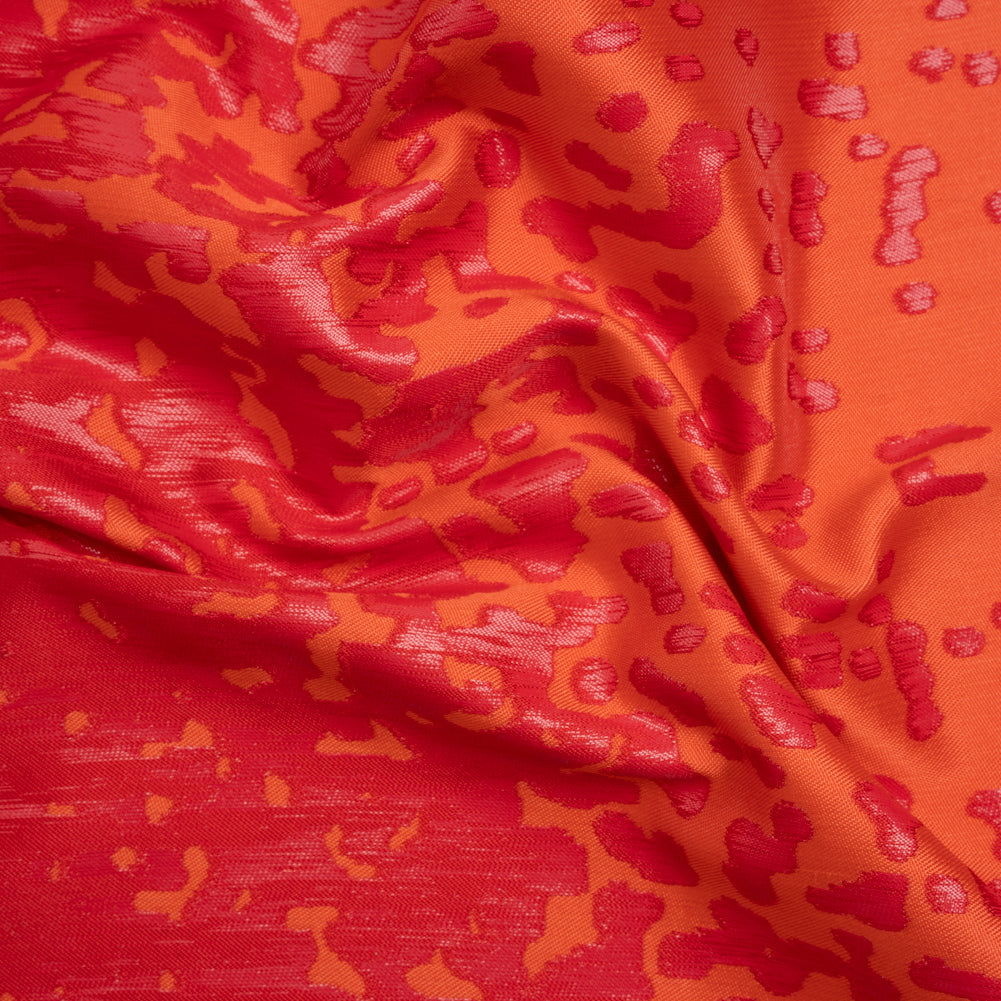 Metallic Red and Orange Spotted Gradient Luxury Brocade Metallic Red and Orange Spotted Gradient Luxury Brocade