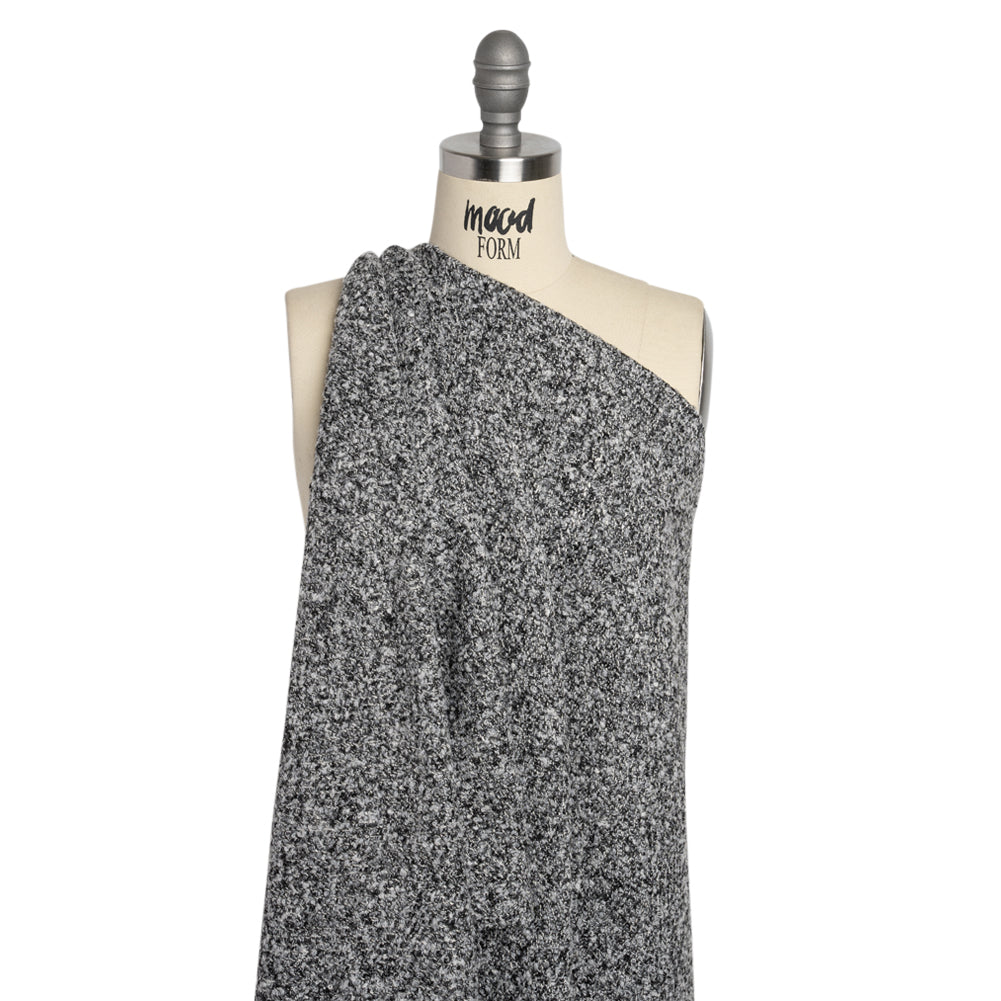 Black and White Tweedy Wool Blend Boucle Drape Black and White Tweedy Wool Blend Boucle Drape