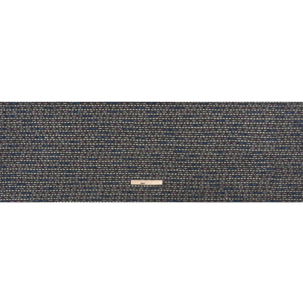 Charcoal, Pink and Blue Boucle Striped Acrylic Tweed Full Charcoal, Pink and Blue Boucle Striped Acrylic Tweed Full