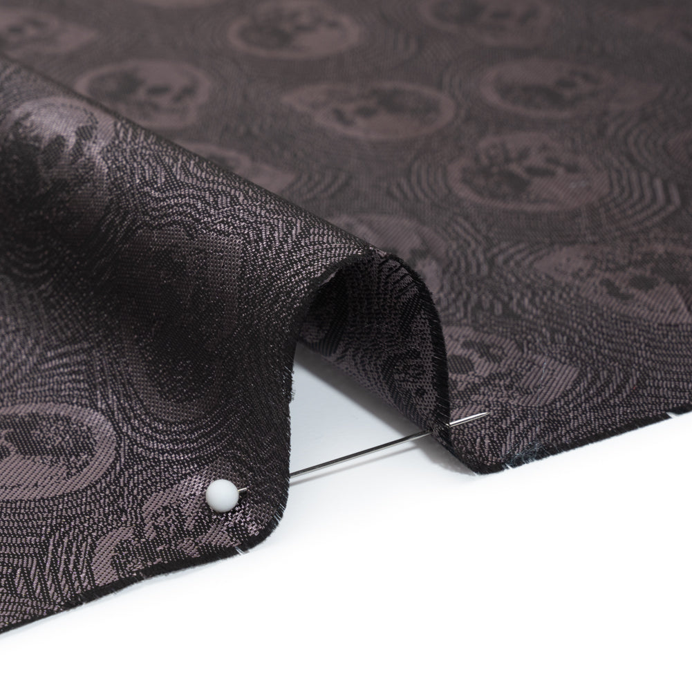 Skulls Jacquard Lining - Black and Charcoal Bi-Color - Detail Skulls Jacquard Lining - Black and Charcoal Bi-Color - Detail