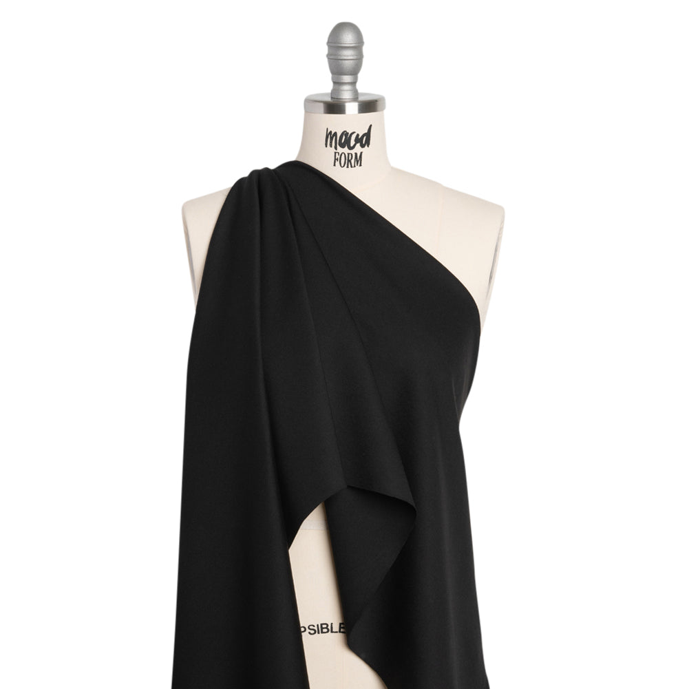 Stretch Rayon Blend Ponte Knit - Black - Deadstock Drape Stretch Rayon Blend Ponte Knit - Black - Deadstock Drape