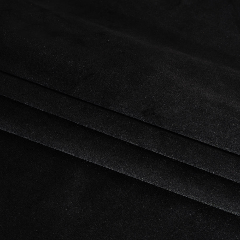 Polyester Velvet - Black - Deadstock Folded Polyester Velvet - Black - Deadstock Folded