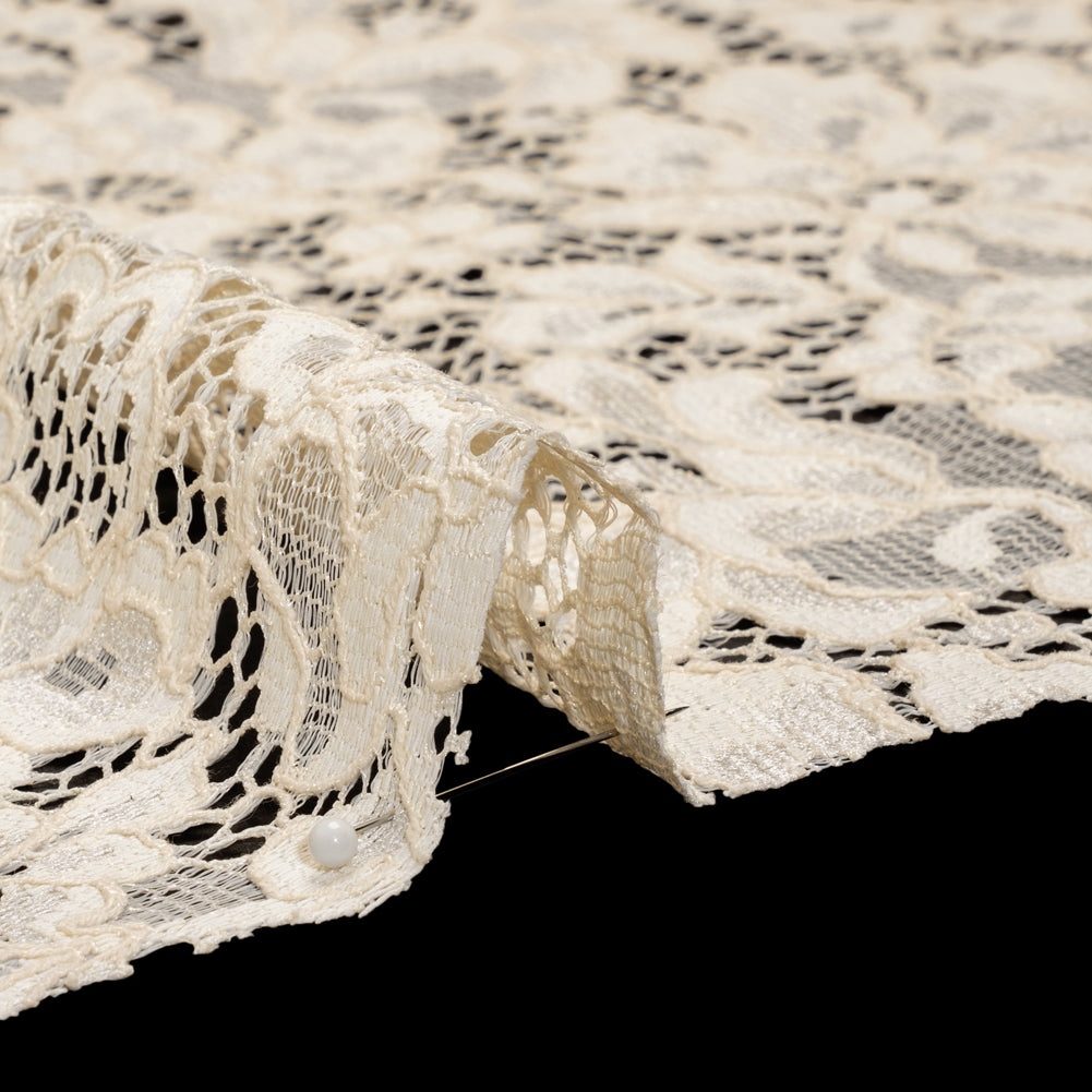 Floral Corded Lace - Cream - Deadstock - Detail Floral Corded Lace - Cream - Deadstock - Detail