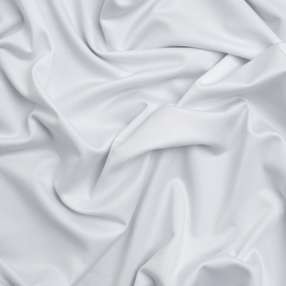 Stretch Recycled Polyester Jersey, Wicking with Odorless Finish - White Stretch Recycled Polyester Jersey, Wicking with Odorless Finish - White