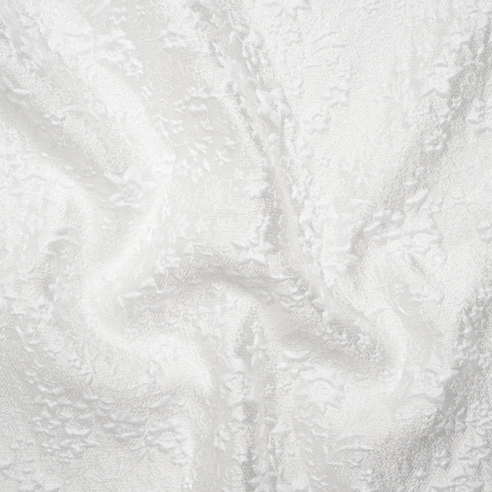 Metallic Luxury Brocade - White Little Flowers Metallic Luxury Brocade - White Little Flowers