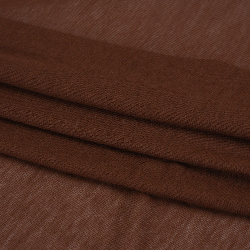 Lightweight Cotton Jersey - Russet Brown - Designer Deadstock Folded Lightweight Cotton Jersey - Russet Brown - Designer Deadstock Folded