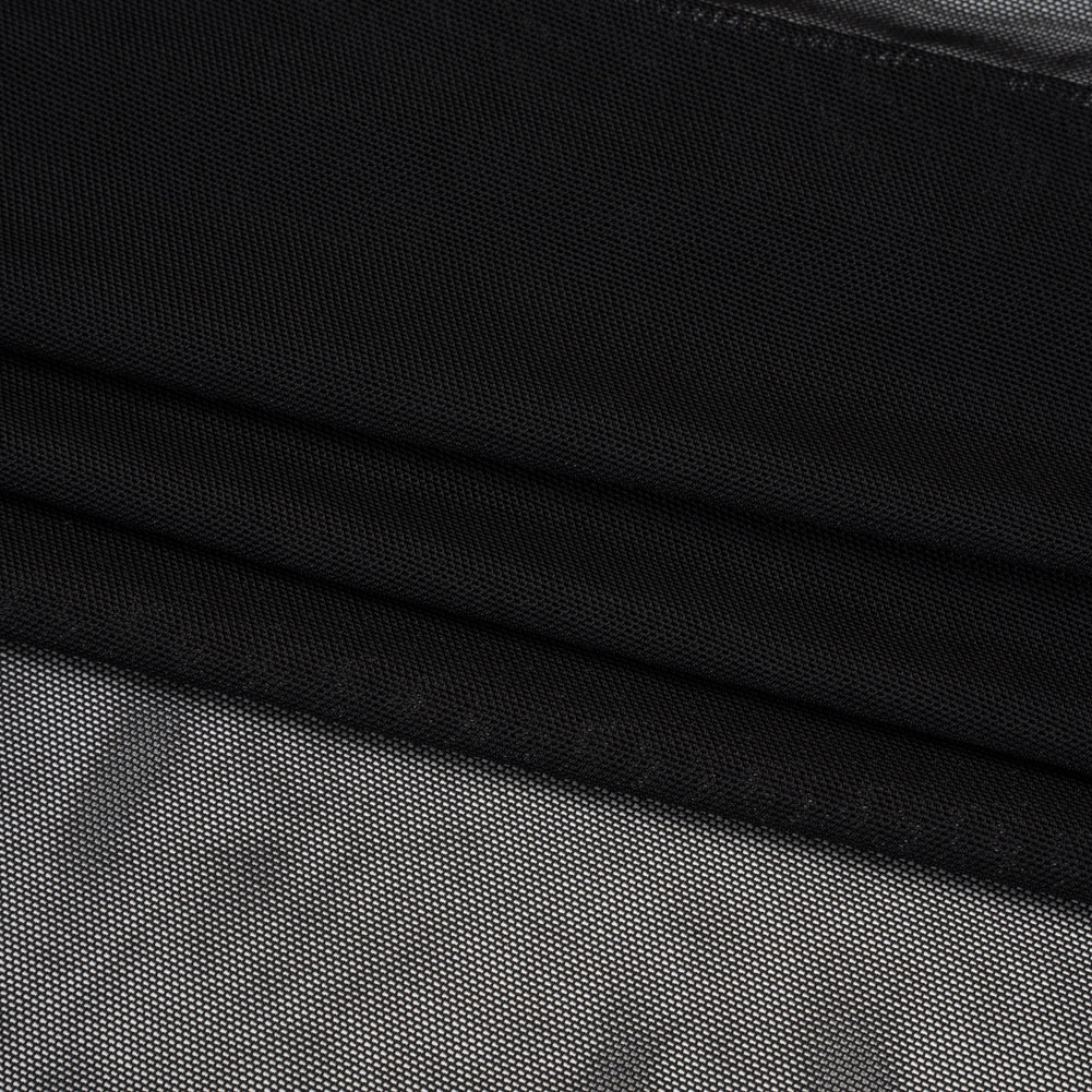 Polyester Stretch Mesh - Black - Designer Deadstock - Folded Polyester Stretch Mesh - Black - Designer Deadstock - Folded