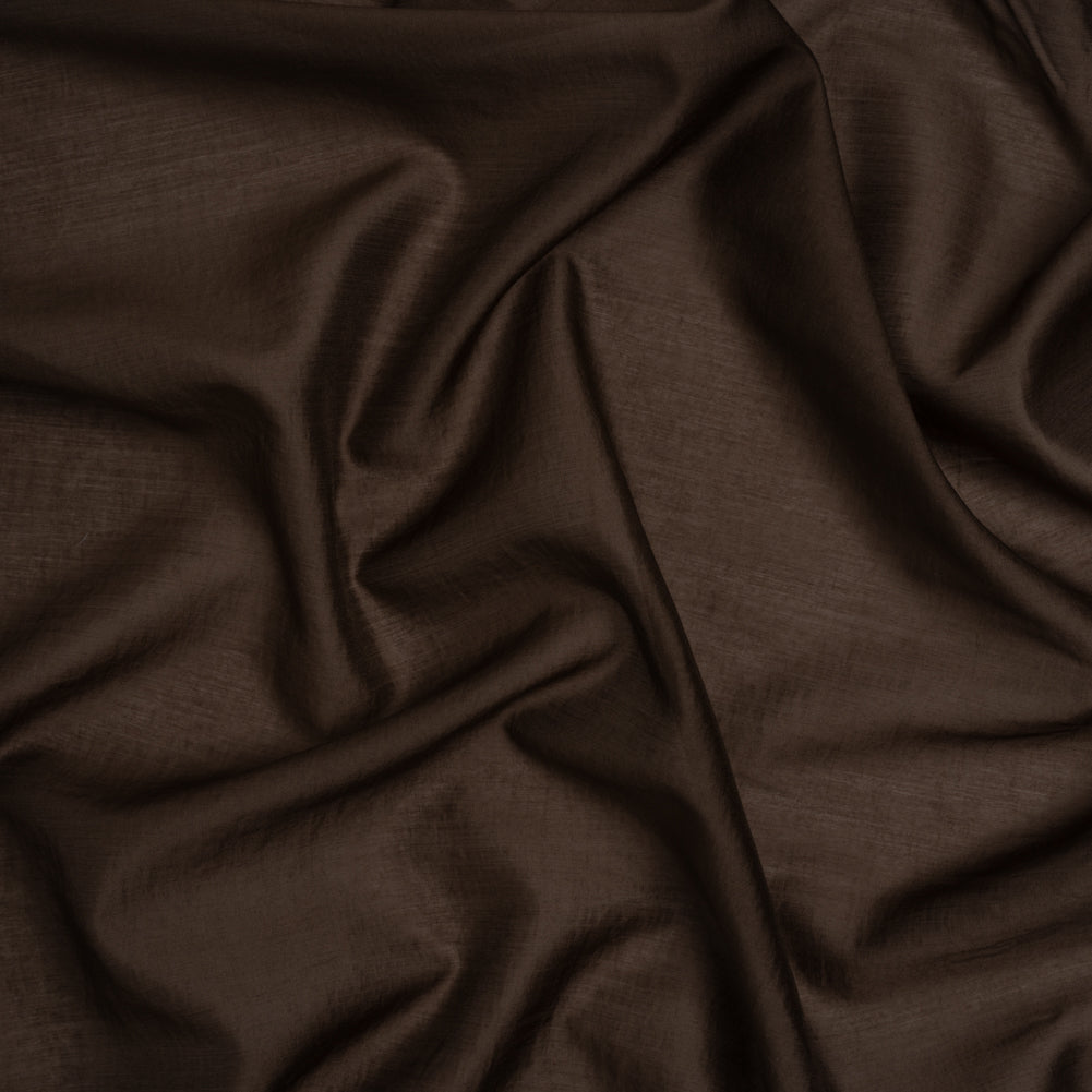 Lyocell and Polyester Lightweight Shirting - Chocolate Brown - Designer Deadstock Lyocell and Polyester Lightweight Shirting - Chocolate Brown - Designer Deadstock