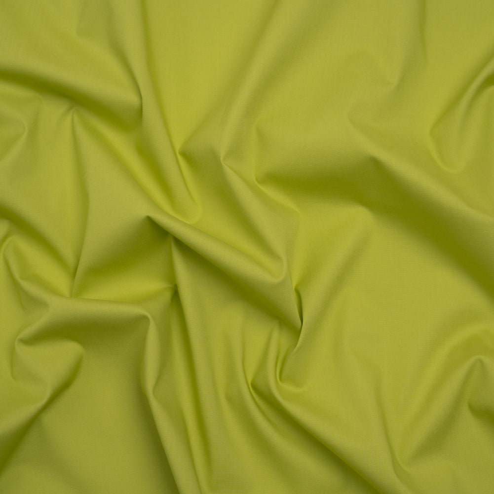 Stretch Cotton Poplin - Lime Green - Designer Deadstock Stretch Cotton Poplin - Lime Green - Designer Deadstock