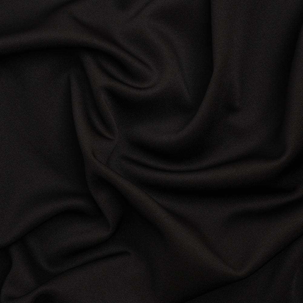 Stretch Polyester Scuba Knit - Black - Designer Deadstock Stretch Polyester Scuba Knit - Black - Designer Deadstock