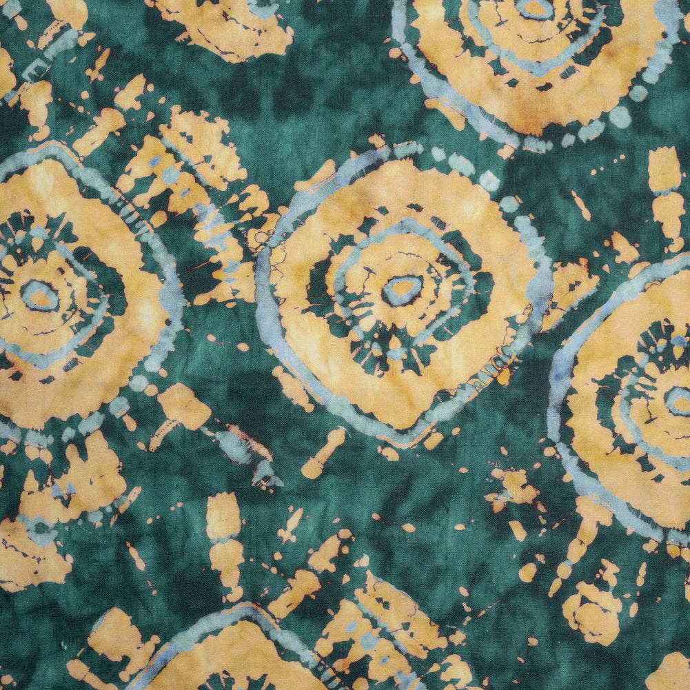 Medium Weight LInen Woven - Dark Green and Golden Beige Tie Dye - Made in Italy Medium Weight LInen Woven - Dark Green and Golden Beige Tie Dye - Made in Italy