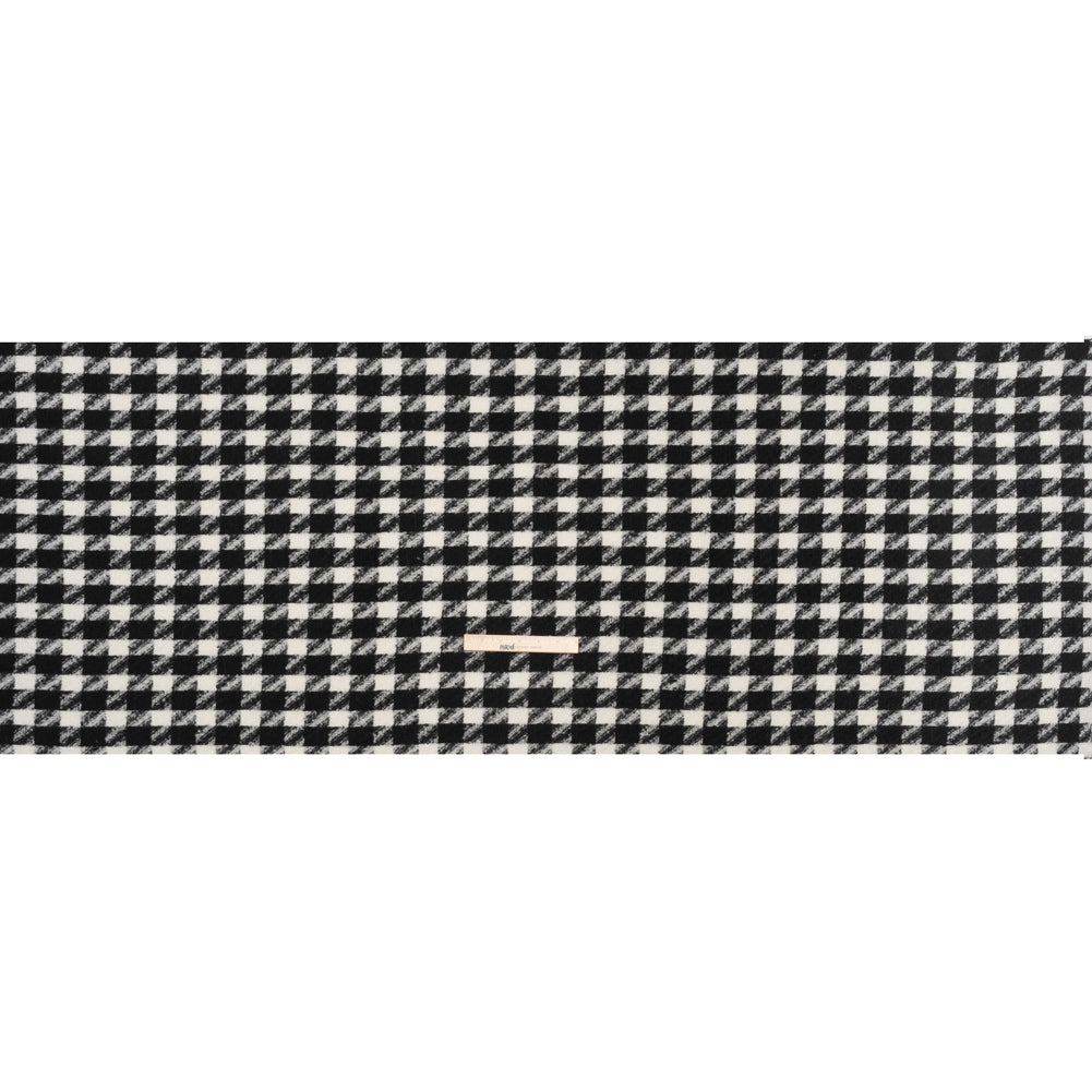 Acrylic Boucle Tweed - Black and Cream Houndstooth - Deadstock - Full Acrylic Boucle Tweed - Black and Cream Houndstooth - Deadstock - Full