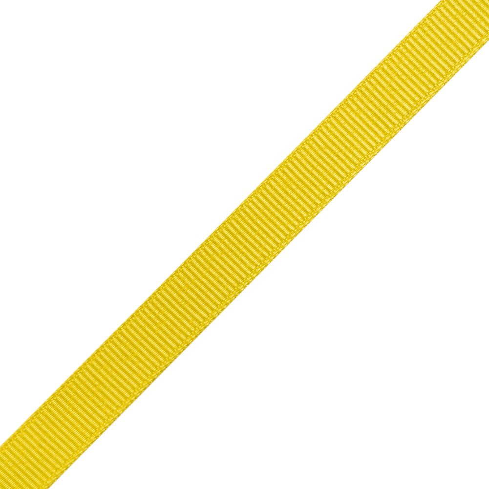 Grosgrain Ribbon - 10mm - Sunshine Yellow - Folded Grosgrain Ribbon - 10mm - Sunshine Yellow - Folded