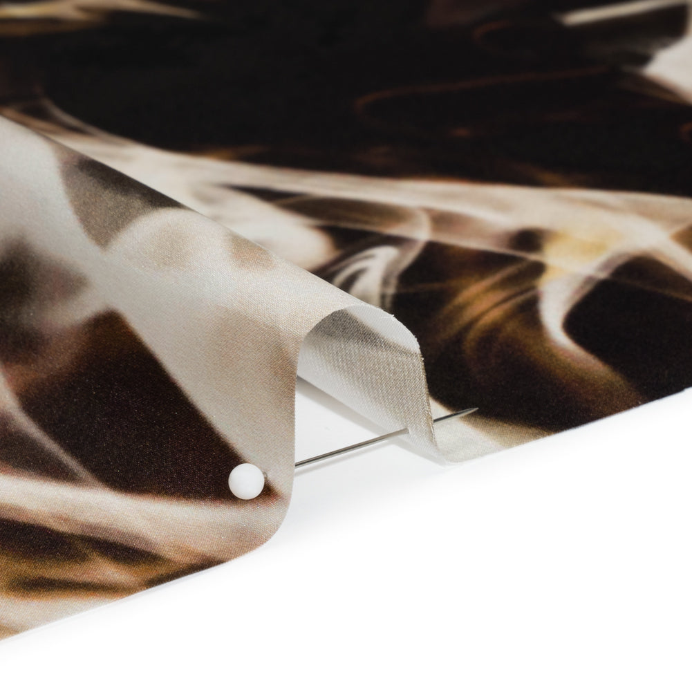 Silk Charmeuse 19mm - Black, Beige and White Smoke Streams - Detail Silk Charmeuse 19mm - Black, Beige and White Smoke Streams - Detail
