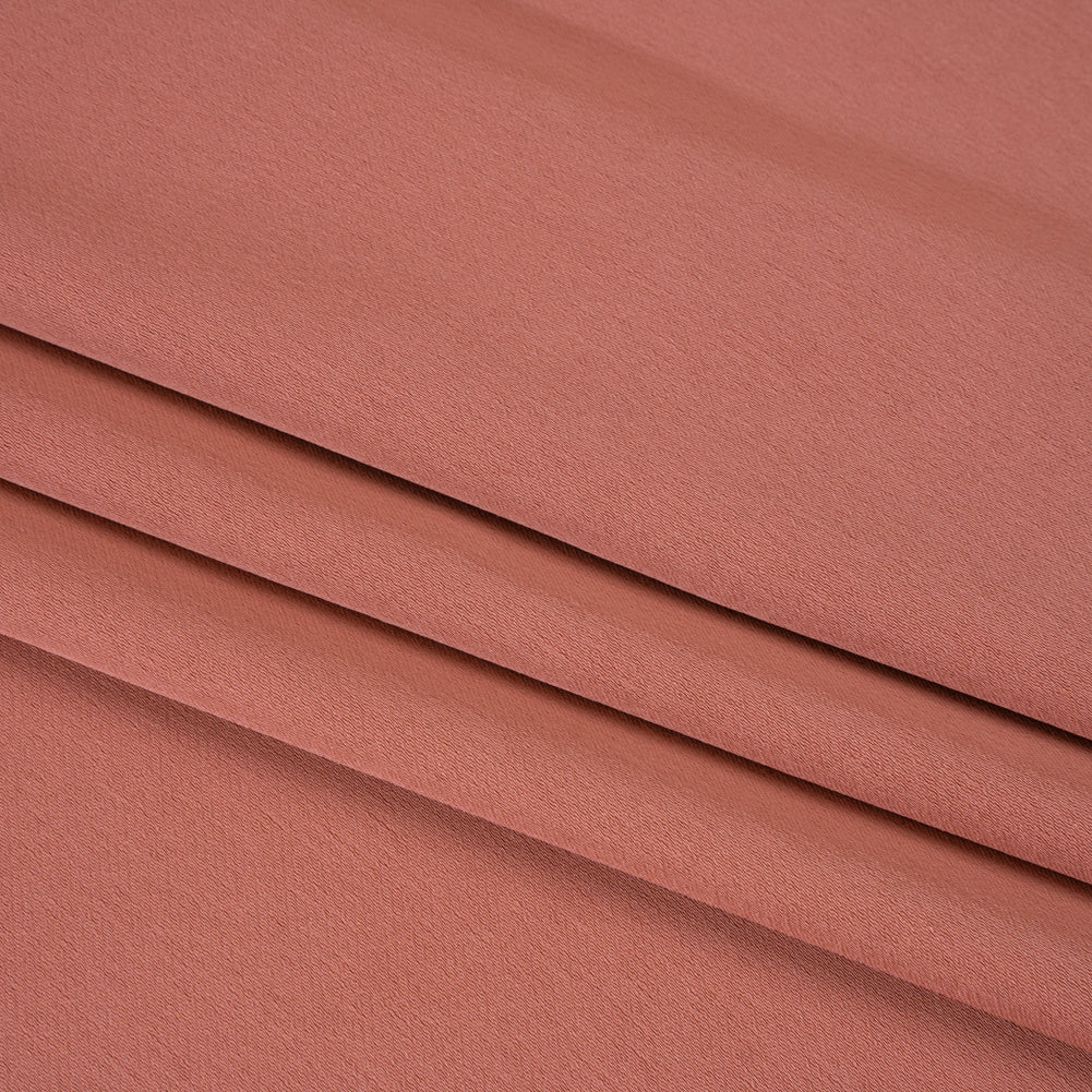 Stretch Polyester Crepe Back Satin - Spiced Coral - Deadstock - Folded Stretch Polyester Crepe Back Satin - Spiced Coral - Deadstock - Folded