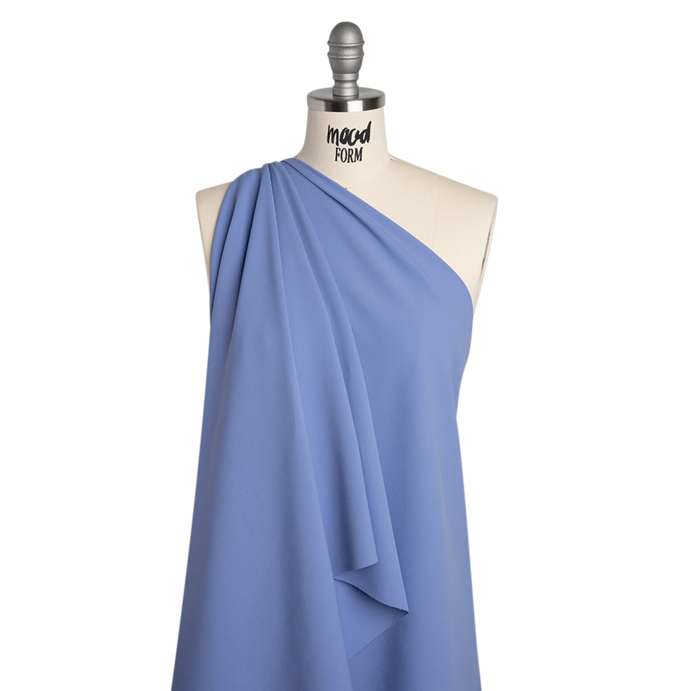 Stretch Creped Polyester Twill - Periwinkle - Deadstock - Drape Stretch Creped Polyester Twill - Periwinkle - Deadstock - Drape