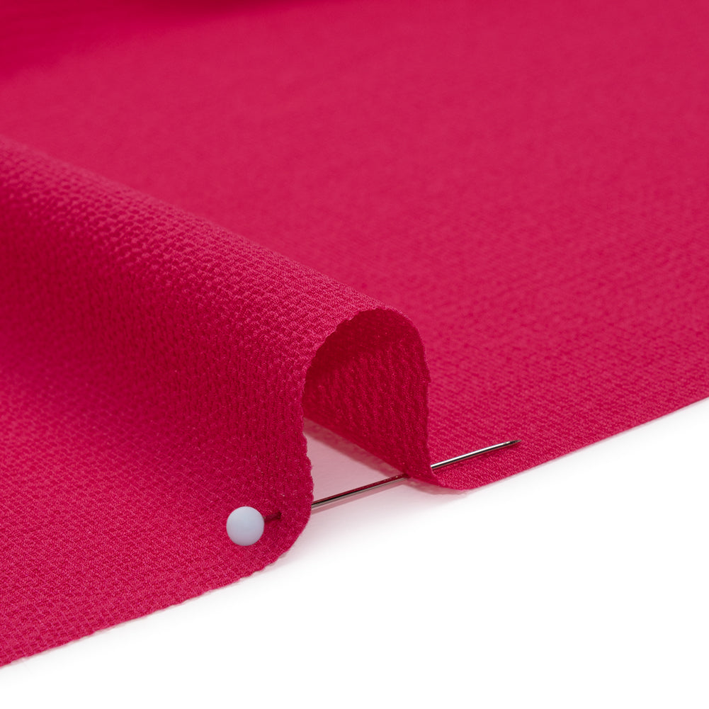 Stretch Polyester Crepe - Hot Pink - Designer Deadstock - Detail Stretch Polyester Crepe - Hot Pink - Designer Deadstock - Detail