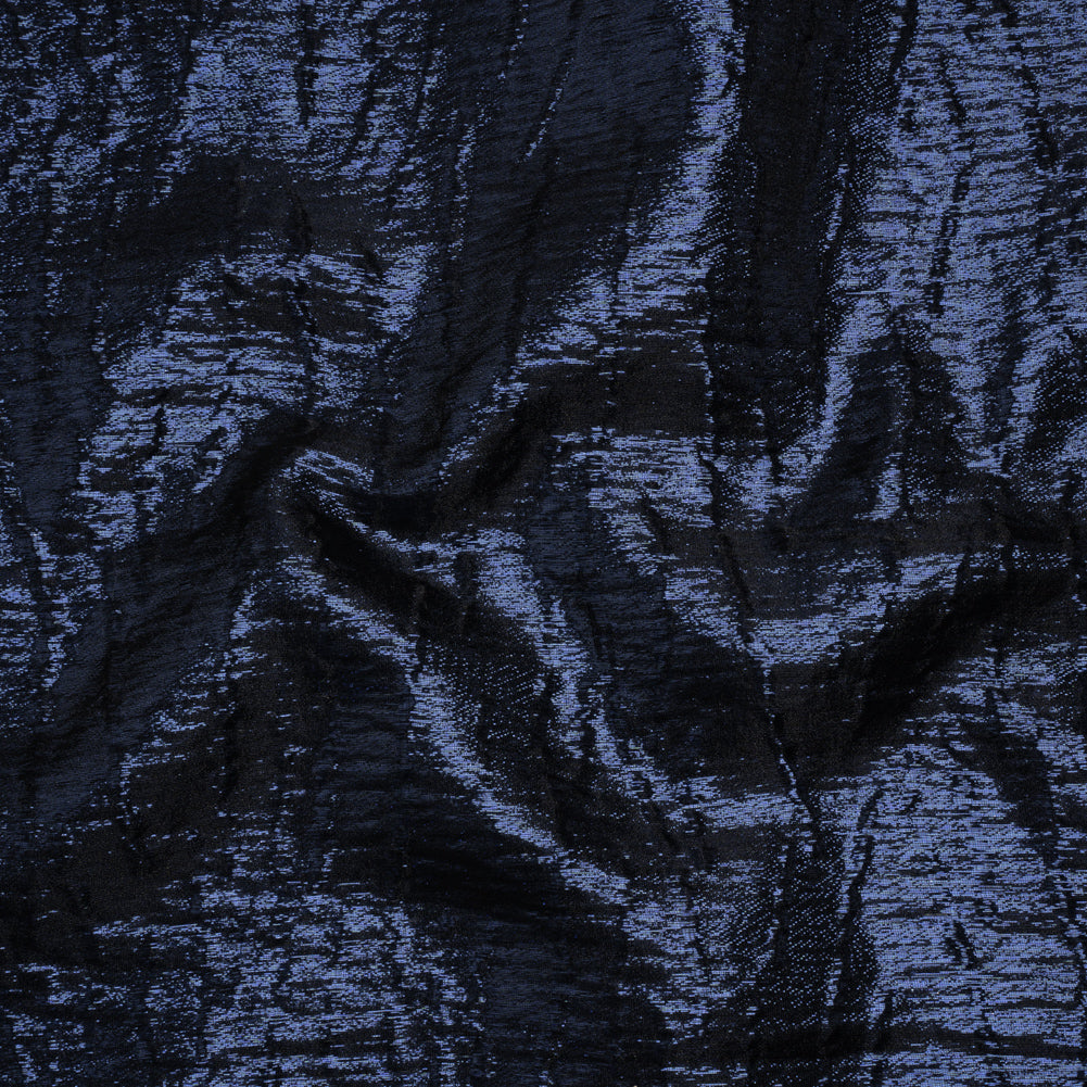 Metallic Brocade - Navy Blue Subtle Wrinkles - Kylie Collection Metallic Brocade - Navy Blue Subtle Wrinkles - Kylie Collection