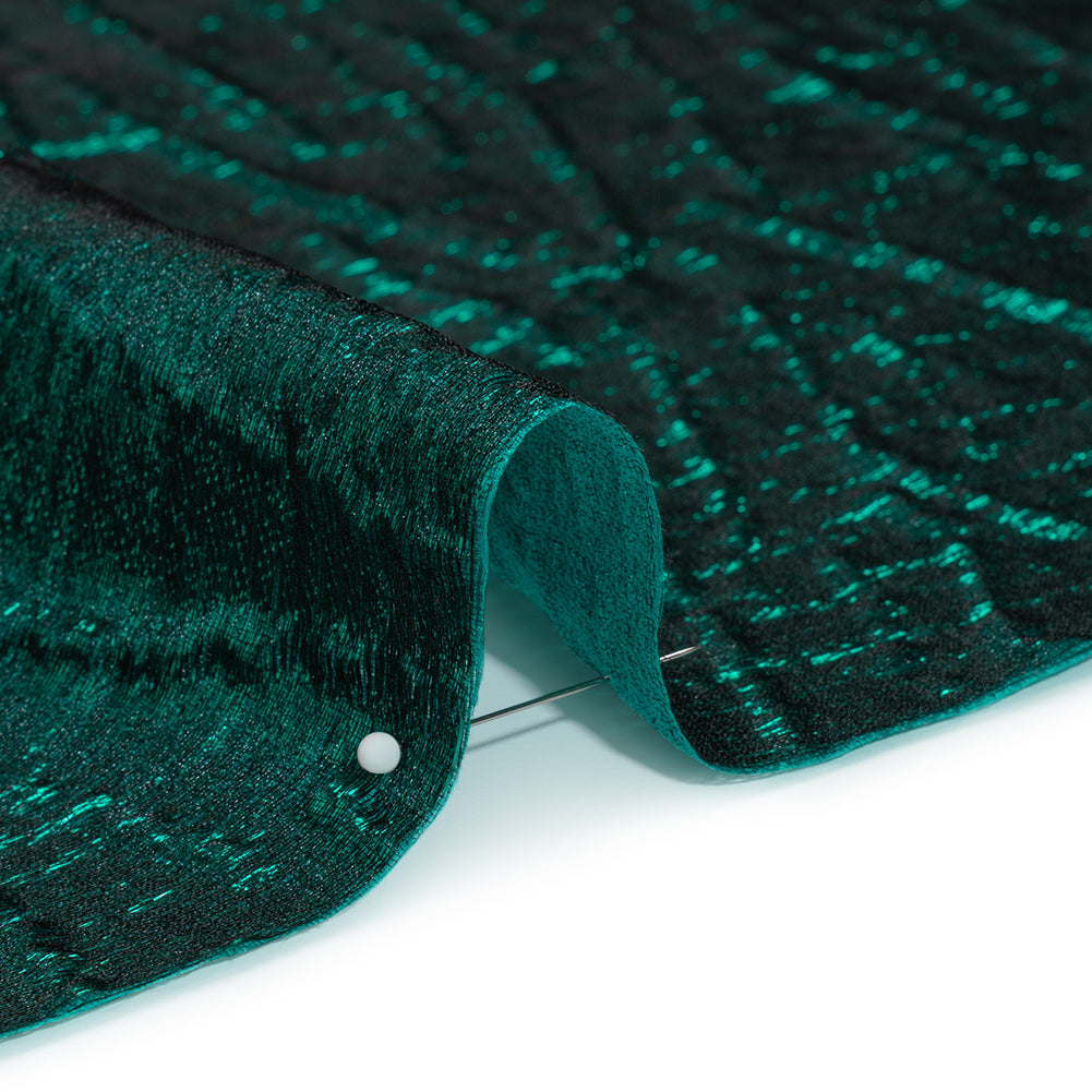 Metallic Brocade - Bright Teal Subtle Wrinkles - Kylie Collection - Detail Metallic Brocade - Bright Teal Subtle Wrinkles - Kylie Collection - Detail