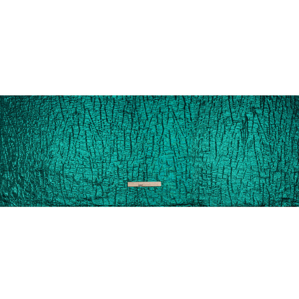 Metallic Brocade - Bright Teal Subtle Wrinkles - Kylie Collection - Full Metallic Brocade - Bright Teal Subtle Wrinkles - Kylie Collection - Full