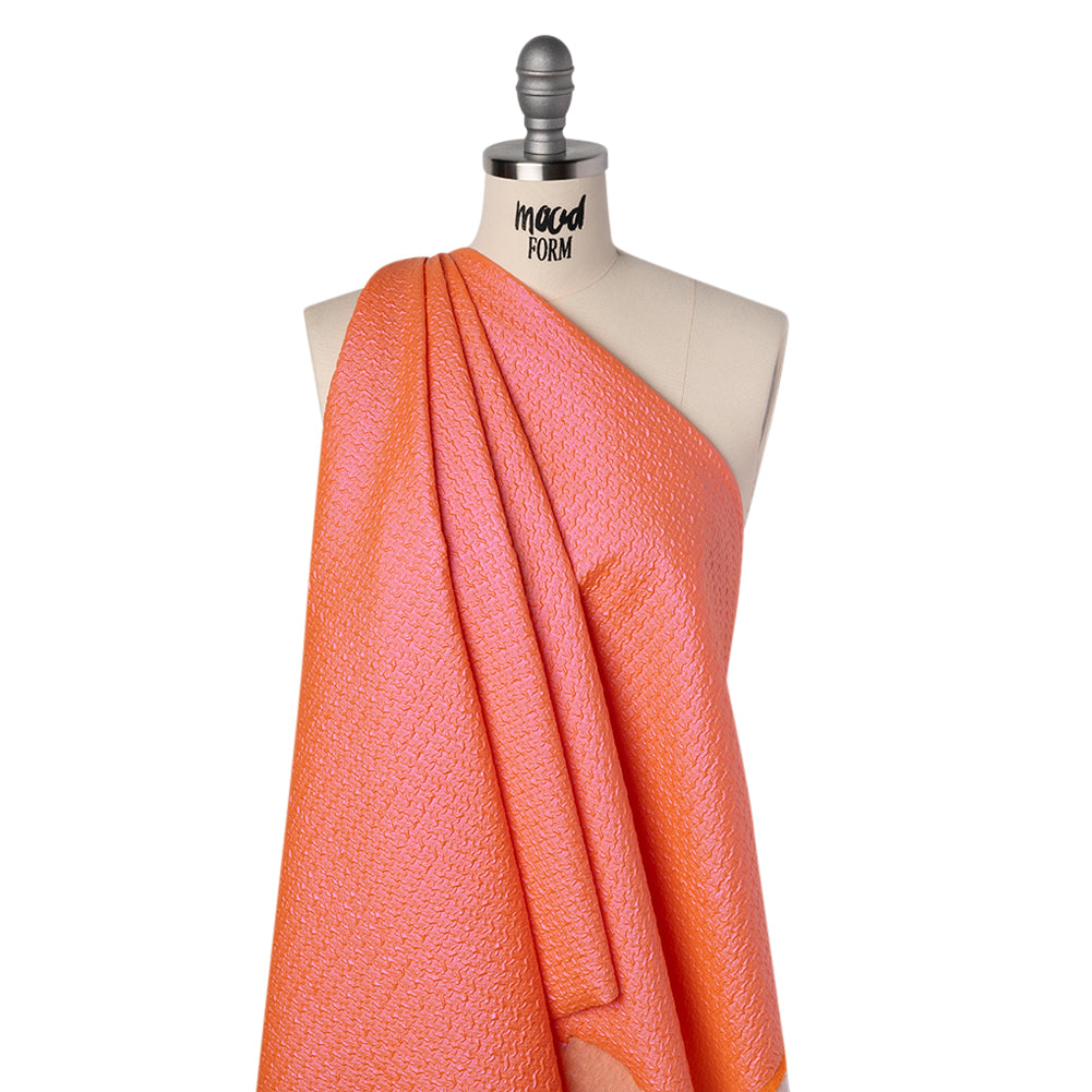 Puckered Novelty Jacketing - Coral Abstract - Edana Collection - Folded Puckered Novelty Jacketing - Coral Abstract - Edana Collection - Folded