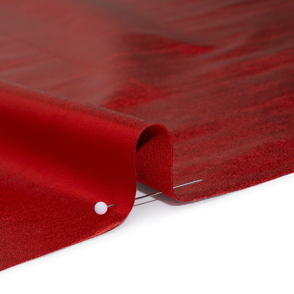Knit Faux Leather with PET Anodized Aluminum Film - Red - Elizabeth Collection - Full - Image 4 of 6 Knit Faux Leather with PET Anodized Aluminum Film - Red - Elizabeth Collection - Full - Image 4 of 6
