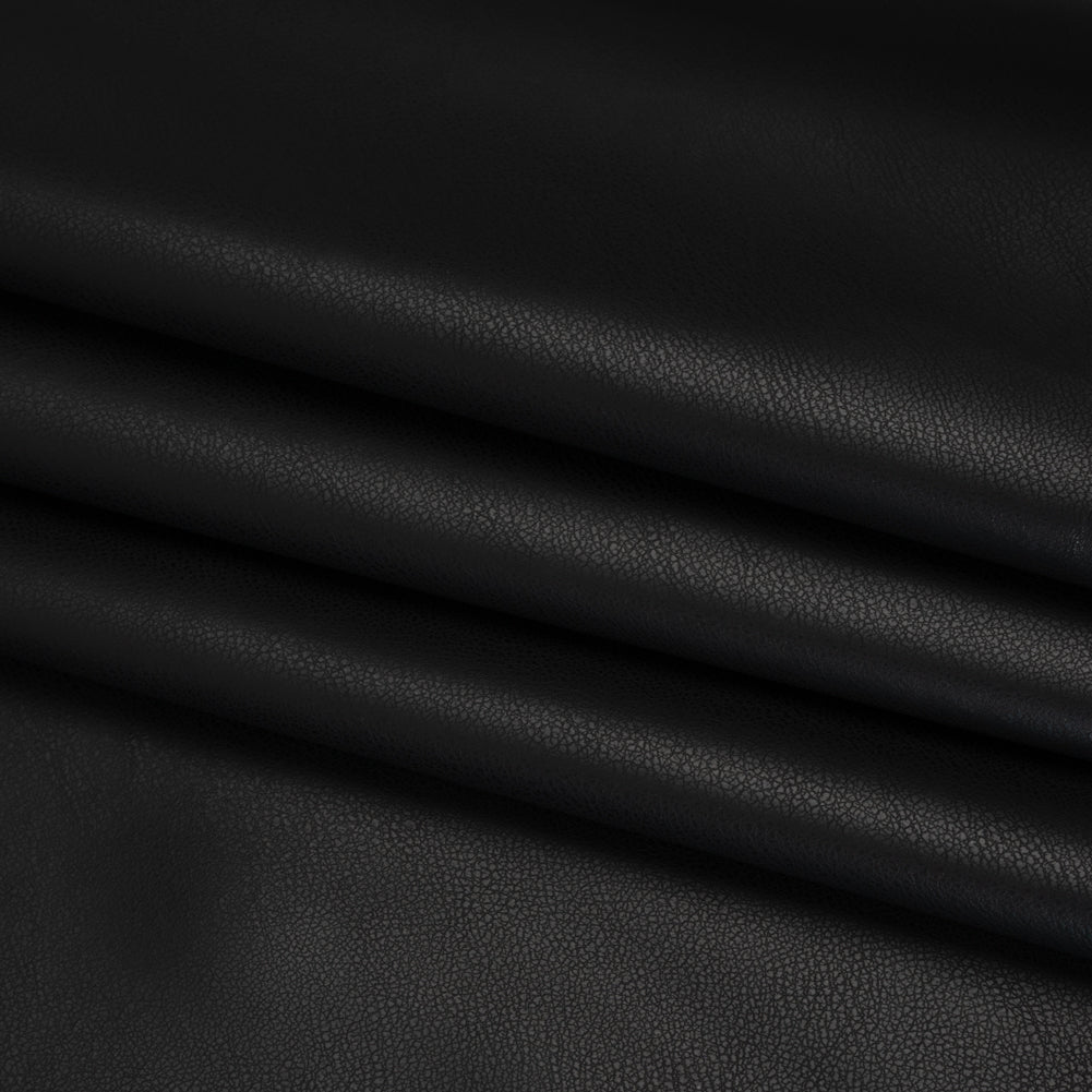 Stretch Faux Leather with Suede-Like Brushed Backing - Pebble Black - Jodi Collection Detail Stretch Faux Leather with Suede-Like Brushed Backing - Pebble Black - Jodi Collection Detail