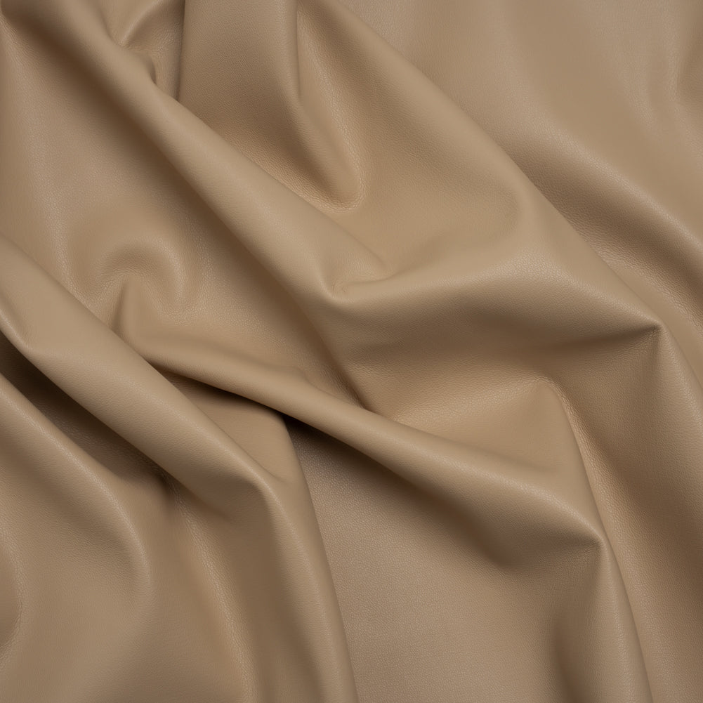 Stretch Faux Leather with Suede-Like Brushed Backing - Beige - Jodi Collection - Drape Stretch Faux Leather with Suede-Like Brushed Backing - Beige - Jodi Collection - Drape