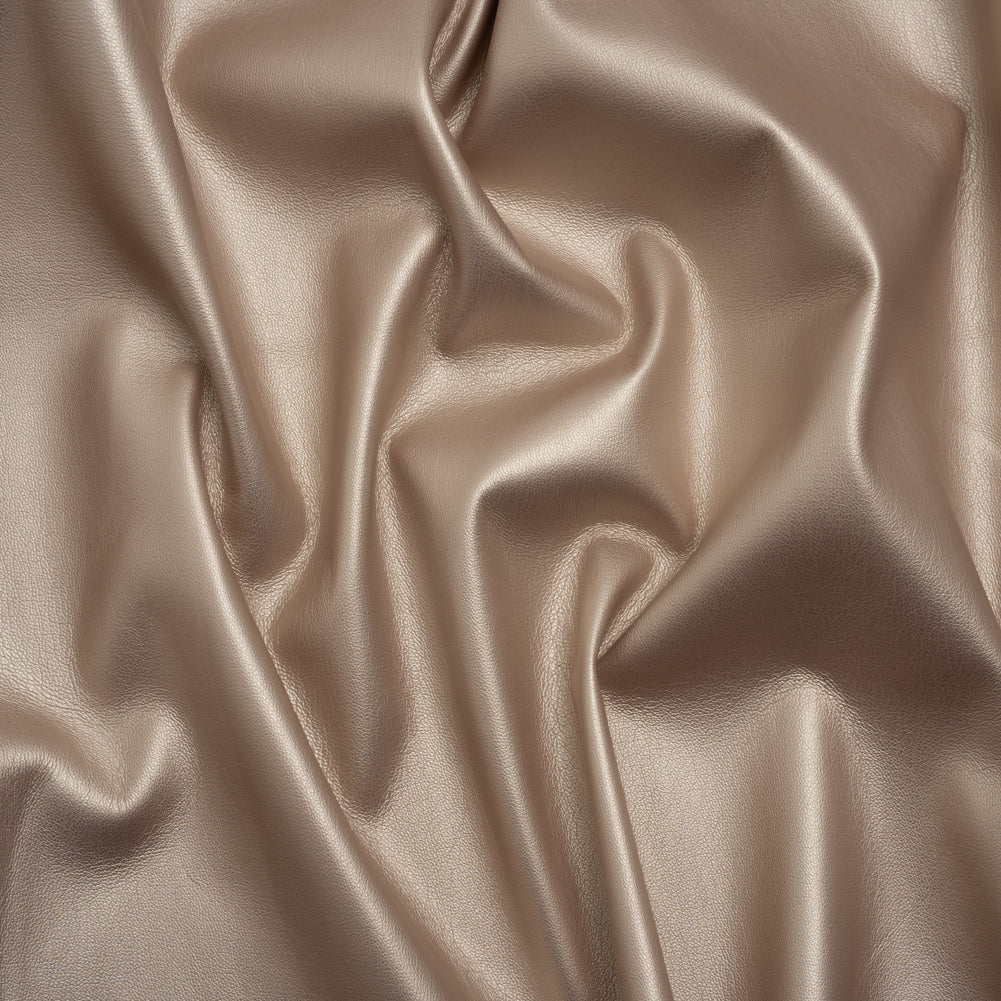 Stretch Faux Leather with Suede-Like Brushed Backing - Metallic Pale Rose Gold - Jodi Collection - Drape Stretch Faux Leather with Suede-Like Brushed Backing - Metallic Pale Rose Gold - Jodi Collection - Drape