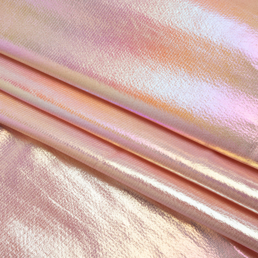 Crinkled Metallic Faux Leather - Pink and Yellow Ombre - Adriana Collection - Detail Crinkled Metallic Faux Leather - Pink and Yellow Ombre - Adriana Collection - Detail