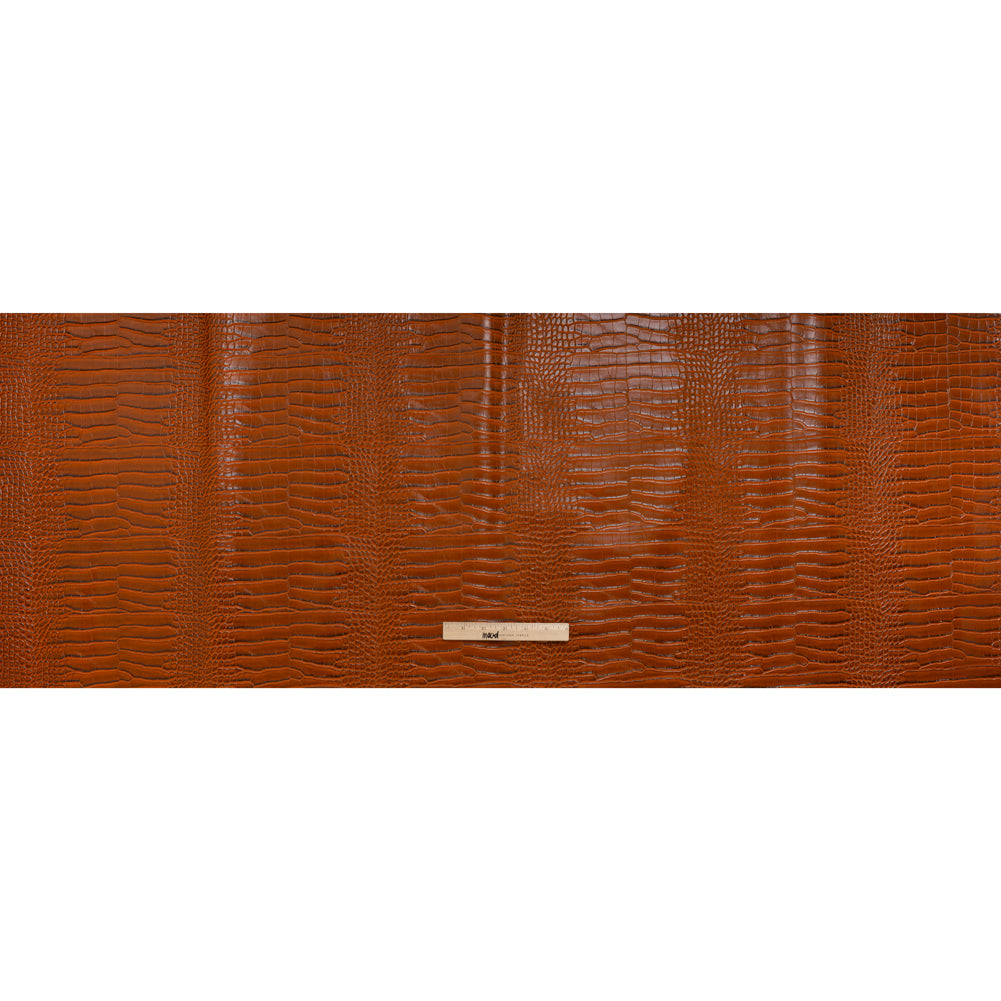 Crocodile Faux Leather Vinyl - Burnt Orange - Kristin Collection - Full - Image 5 of 6 Crocodile Faux Leather Vinyl - Burnt Orange - Kristin Collection - Full - Image 5 of 6