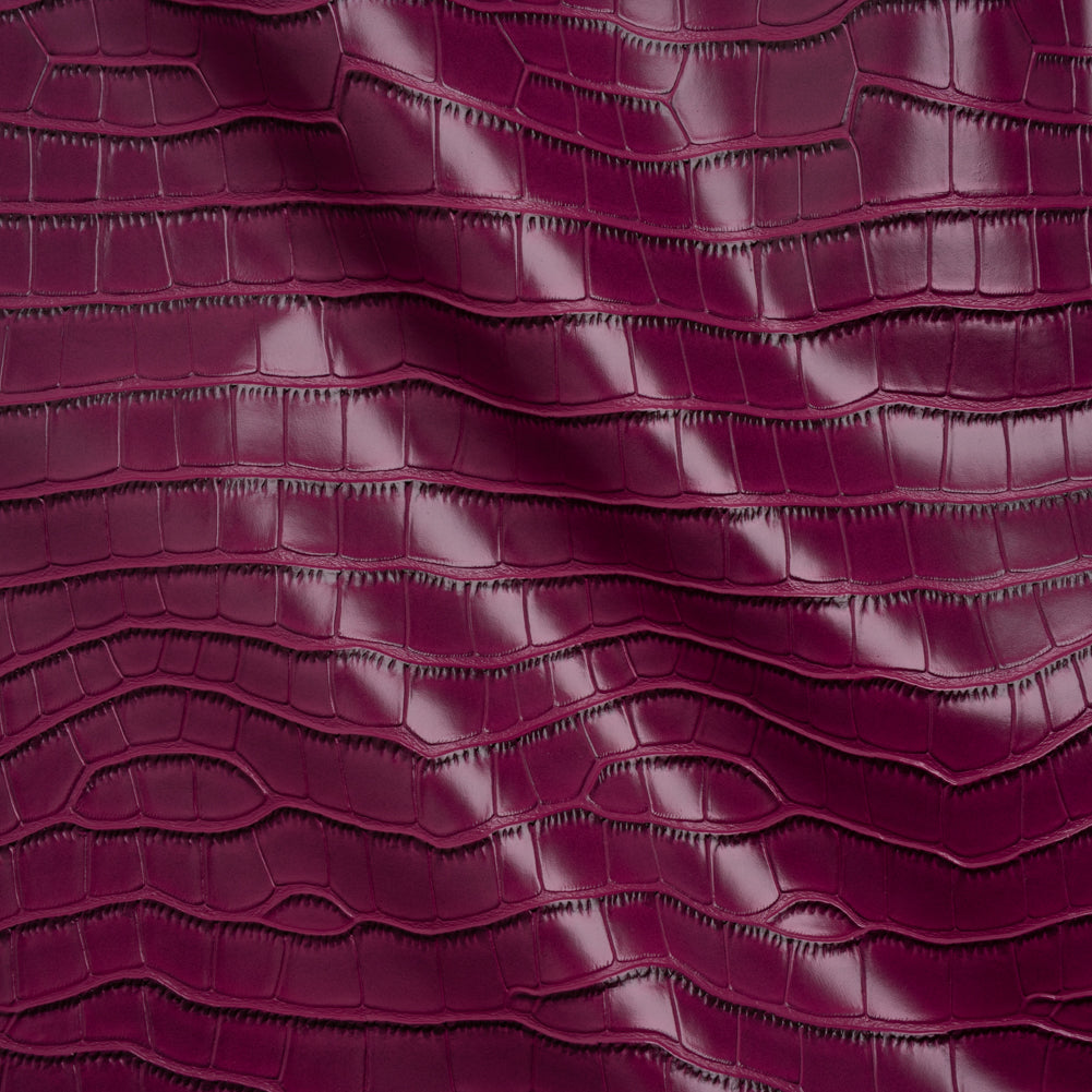 Crocodile Faux Leather Vinyl - Purple Fuchsia - Kristin Collection Drape Crocodile Faux Leather Vinyl - Purple Fuchsia - Kristin Collection Drape
